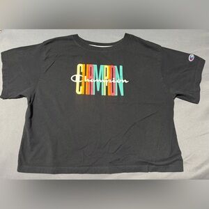 Champion Crop Top with Multicolor Logo